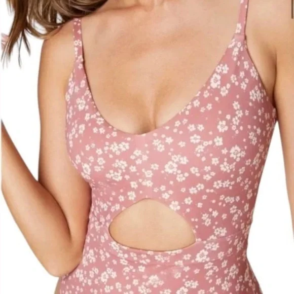NWT Andie Swim Samoa One Piece Swimsuit Ditsy Floral Rose Sz S